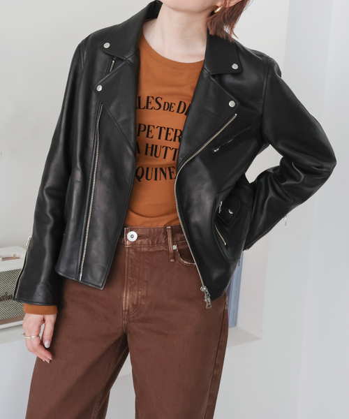 Spick & Span（スピックアンドスパン）の「TICCA / ティッカ ダブルライダースジャケット（ライダースジャケット・レディース・ブラック・LARGE）」の4枚目の写真