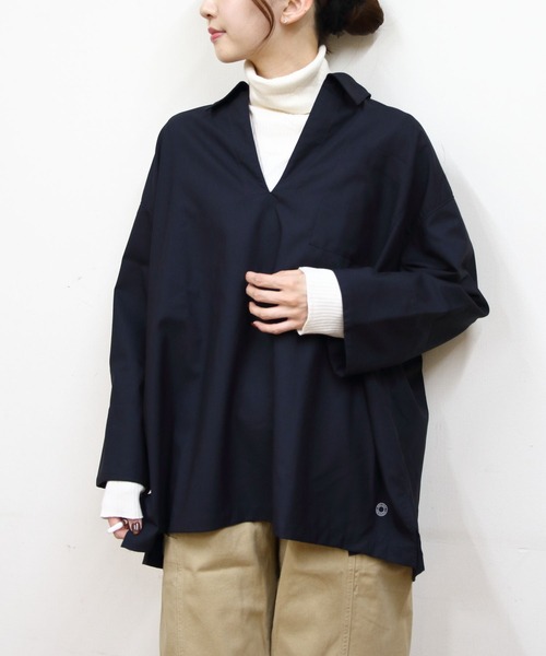 ORCIVAL(オーシバル)の「ORCIVAL/オーシバル ロングシャツ LONG SHIRT OR-B0419 TWR(シャツ/ブラウス・レディース・ネイビー/グレー・1)」の2枚目の写真