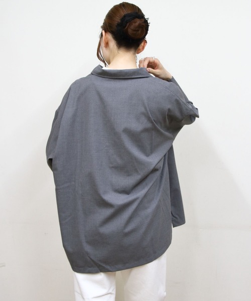 ORCIVAL(オーシバル)の「ORCIVAL/オーシバル ロングシャツ LONG SHIRT OR-B0419 TWR(シャツ/ブラウス・レディース・ネイビー/グレー・1)」の7枚目の写真