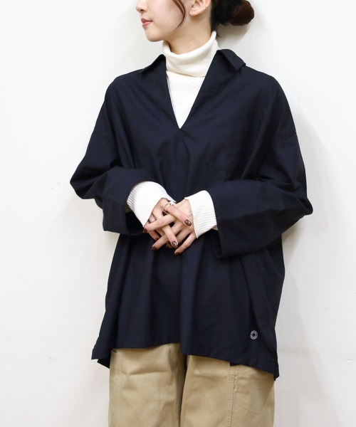 ORCIVAL(オーシバル)の「ORCIVAL/オーシバル ロングシャツ LONG SHIRT OR-B0419 TWR(シャツ/ブラウス・レディース・ネイビー/グレー・1)」の9枚目の写真