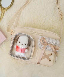 FUNALIVE（ファンアライブ）の「サンリオ チェック クリアポケット ぬいぐるみ付 合皮ｼｮﾙﾀﾞｰ（ショルダーバッグ）」
