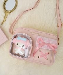 FUNALIVE（ファンアライブ）の「サンリオ チェック クリアポケット ぬいぐるみ付 合皮ｼｮﾙﾀﾞｰ（ショルダーバッグ）」