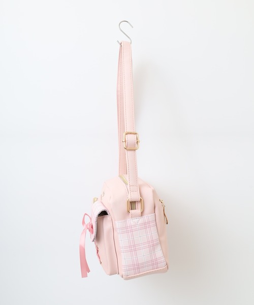 セール】サンリオ チェック クリアポケット ぬいぐるみ付 合皮ｼｮﾙﾀﾞｰ