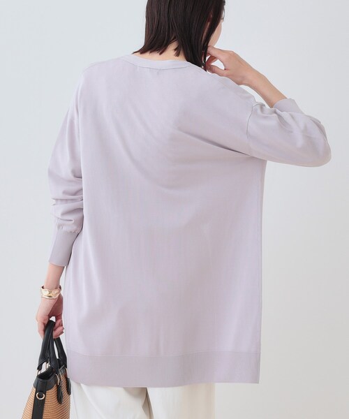 INDIVI（インディヴィ）の「【洗える】大人ロングカーディガンニット（カーディガン/ボレロ・レディース・オフホワイト・38/13）」の8枚目の写真