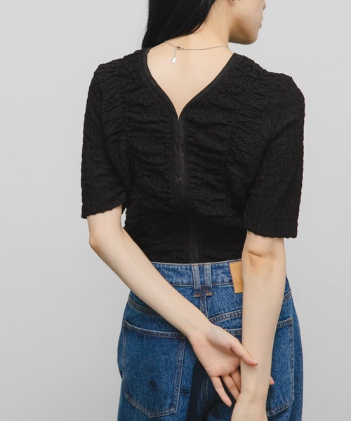 セール】シャーリングホックトップス（Tシャツ/カットソー）｜KBF