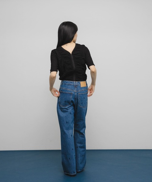 KBF（ケイビーエフ）の「シャーリングホックトップス（Tシャツ/カットソー・レディース・ブラック/アイボリー・ONE）」の21枚目の写真