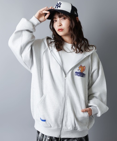 TOM&JERRY / トムとジェリー】裏毛ロゴジップパーカー/ユニセックス