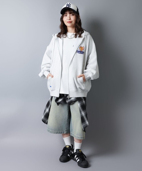 セール】【TOM&JERRY / トムとジェリー】裏毛ロゴジップパーカー/ユニ