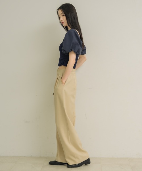 NEUNA(ヌナ)の「2wayパフスリーブトップス(Tシャツ/カットソー・レディース・ネイビー/オフホワイト・FREE)」の14枚目の写真