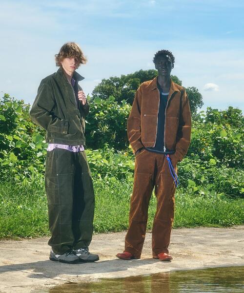 BEAVER（ビーバー）の「B omnivore/ビーオムニボー  FLOCKY DENIM COVER JACKET フロッキーデニムカバージャケット（カバーオール・メンズ・オリーブ系/ブラウン・L/M）」の14枚目の写真