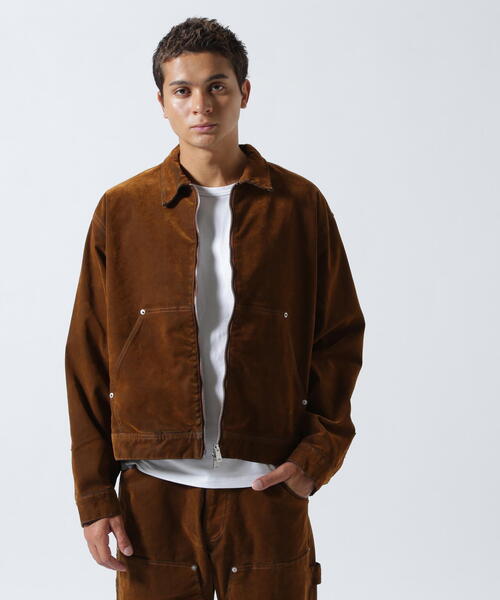 BEAVER（ビーバー）の「B omnivore/ビーオムニボー  FLOCKY DENIM COVER JACKET フロッキーデニムカバージャケット（カバーオール・メンズ・オリーブ系/ブラウン・L/M）」の15枚目の写真