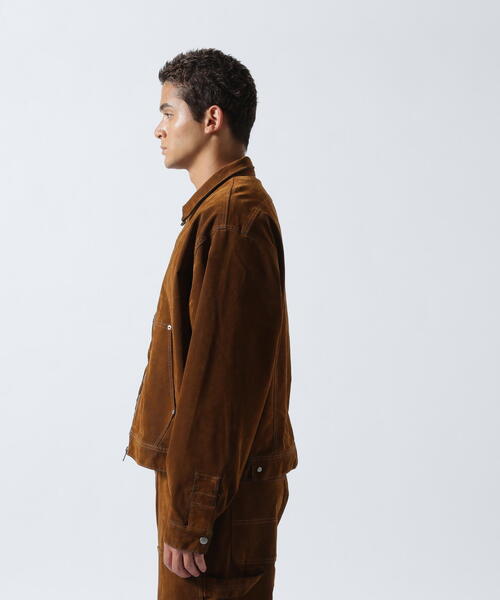 BEAVER（ビーバー）の「B omnivore/ビーオムニボー  FLOCKY DENIM COVER JACKET フロッキーデニムカバージャケット（カバーオール・メンズ・オリーブ系/ブラウン・L/M）」の18枚目の写真