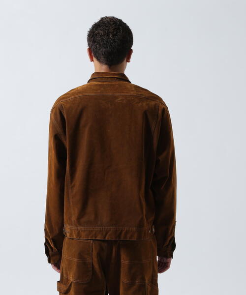 BEAVER（ビーバー）の「B omnivore/ビーオムニボー  FLOCKY DENIM COVER JACKET フロッキーデニムカバージャケット（カバーオール・メンズ・オリーブ系/ブラウン・L/M）」の19枚目の写真