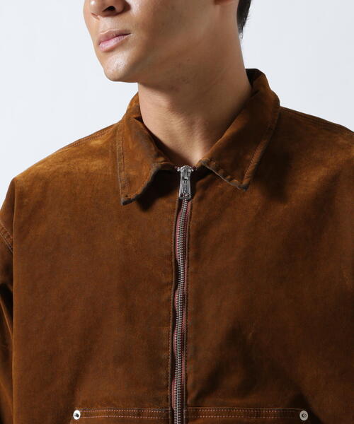 BEAVER（ビーバー）の「B omnivore/ビーオムニボー  FLOCKY DENIM COVER JACKET フロッキーデニムカバージャケット（カバーオール・メンズ・オリーブ系/ブラウン・L/M）」の20枚目の写真