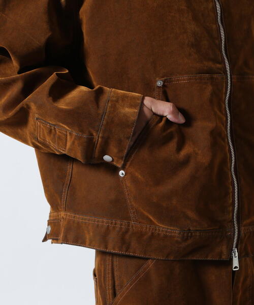 BEAVER（ビーバー）の「B omnivore/ビーオムニボー  FLOCKY DENIM COVER JACKET フロッキーデニムカバージャケット（カバーオール・メンズ・オリーブ系/ブラウン・L/M）」の22枚目の写真