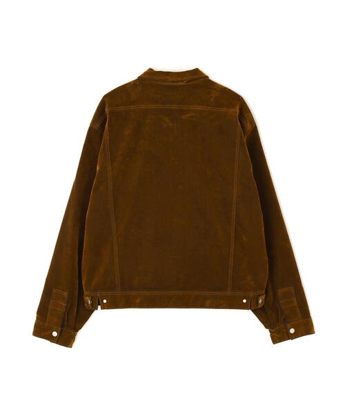 BEAVER（ビーバー）の「B omnivore/ビーオムニボー  FLOCKY DENIM COVER JACKET フロッキーデニムカバージャケット（カバーオール・メンズ・オリーブ系/ブラウン・L/M）」の3枚目の写真