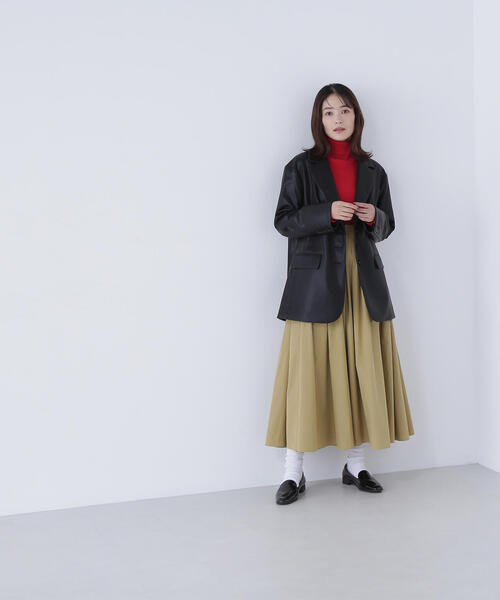 NATURAL BEAUTY BASIC（ナチュラルビューティーベーシック）の「◇フェイクレザーシングルテーラードジャケット（テーラードジャケット・レディース・ブラウン/ブラック・FREE）」の18枚目の写真