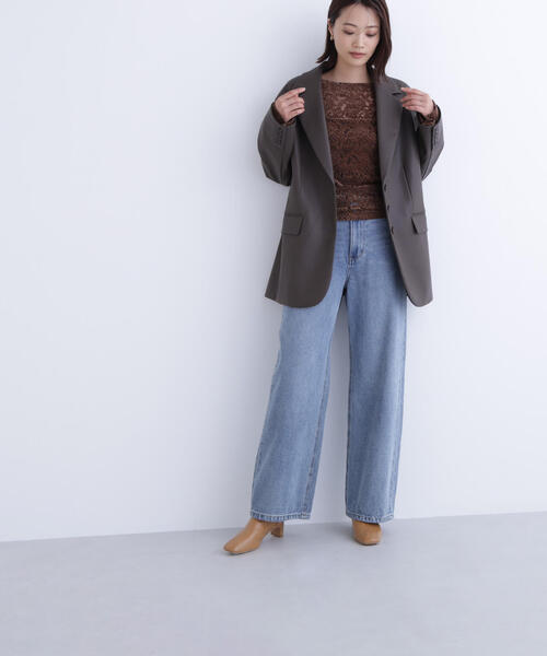 NATURAL BEAUTY BASIC（ナチュラルビューティーベーシック）の「◇フェイクレザーシングルテーラードジャケット（テーラードジャケット・レディース・ブラウン/ブラック・FREE）」の13枚目の写真