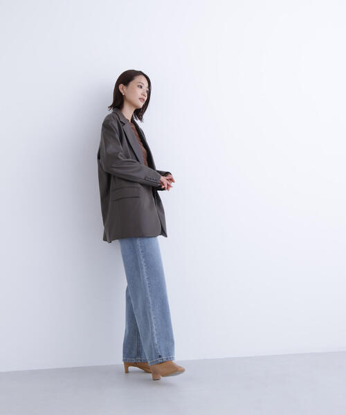 NATURAL BEAUTY BASIC（ナチュラルビューティーベーシック）の「◇フェイクレザーシングルテーラードジャケット（テーラードジャケット・レディース・ブラウン/ブラック・FREE）」の12枚目の写真