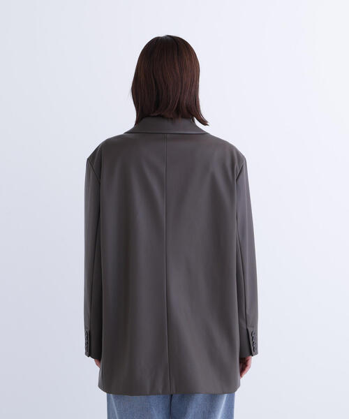 NATURAL BEAUTY BASIC（ナチュラルビューティーベーシック）の「◇フェイクレザーシングルテーラードジャケット（テーラードジャケット・レディース・ブラウン/ブラック・FREE）」の10枚目の写真