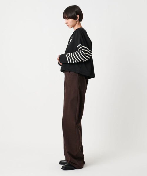 FILL THE BILL（フィルザビル）の「【別注】＜FILL THE BILL＞レースアップ クロップド カットソー（Tシャツ/カットソー・レディース・オフホワイト/ブラック・FREE）」の5枚目の写真