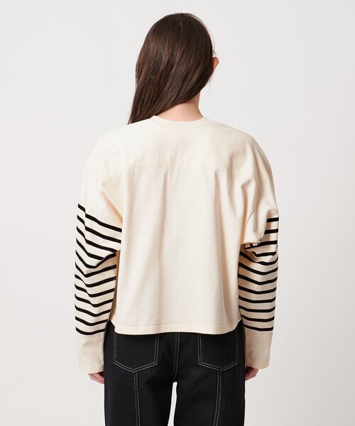 FILL THE BILL（フィルザビル）の「【別注】＜FILL THE BILL＞レースアップ クロップド カットソー（Tシャツ/カットソー・レディース・オフホワイト/ブラック・FREE）」の8枚目の写真