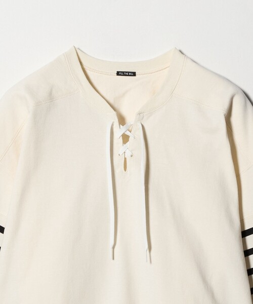 FILL THE BILL（フィルザビル）の「【別注】＜FILL THE BILL＞レースアップ クロップド カットソー（Tシャツ/カットソー・レディース・オフホワイト/ブラック・FREE）」の11枚目の写真