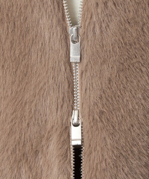 green label relaxing（グリーンレーベルリラクシング）の「フェイクファー ノーカラー コート（その他アウター・レディース・ダークブラウン/ベージュ・FREE）」の18枚目の写真