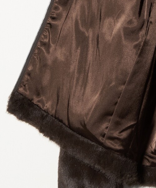 セール】フェイクファー ノーカラー コート（その他アウター）｜green