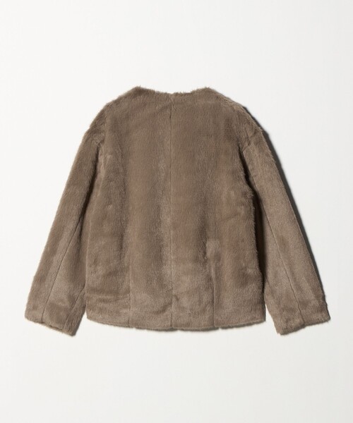 セール】フェイクファー ノーカラー コート（その他アウター）｜green