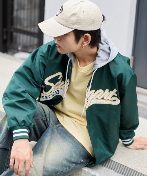 yproject21awスタジャン セール】WEGO/【25年秋冬新作】2WAYフードワッペンスタジャン