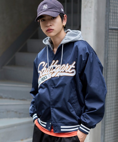 セール】WEGO/【25年秋冬新作】2WAYフードワッペンスタジャン