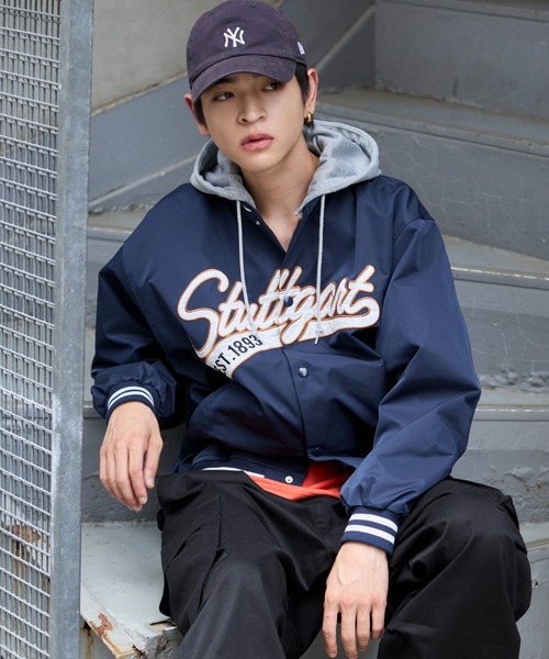 WEGO/【25年秋冬新作】2WAYフードワッペンスタジャン（スタジャン