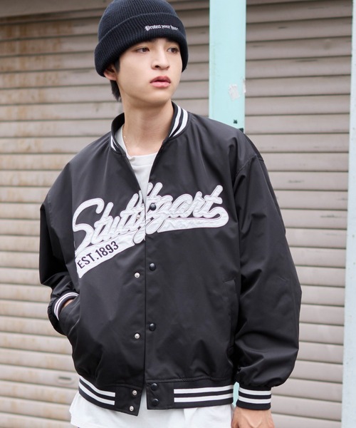 WEGO/【25年秋冬新作】2WAYフードワッペンスタジャン（スタジャン