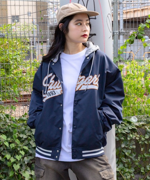 yproject21awスタジャン セール】WEGO/【25年秋冬新作】2WAYフードワッペンスタジャン