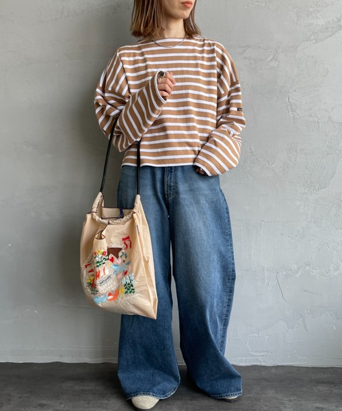 Ball&Chain（ボールアンドチェーン）の「【WEB限定】[BALL&CHAIN/ボールアンドチェーン] SEKINE GARDEN M 刺繍デザイン ナイロントートバッグ（トートバッグ・レディース・ライトベージュ/ブラック・M）」の13枚目の写真