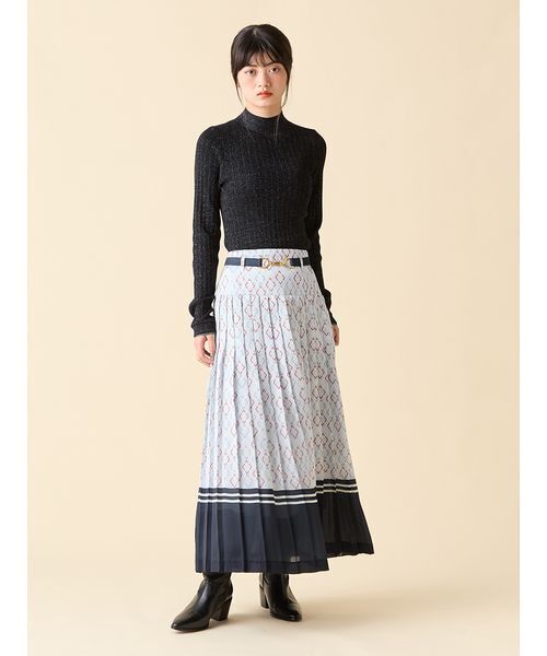 LILY BROWN（リリーブラウン）の「クラシカルパターンプリーツスカート（スカート・レディース・ボルドー/クリーム/ネイビー・1/0）」の5枚目の写真