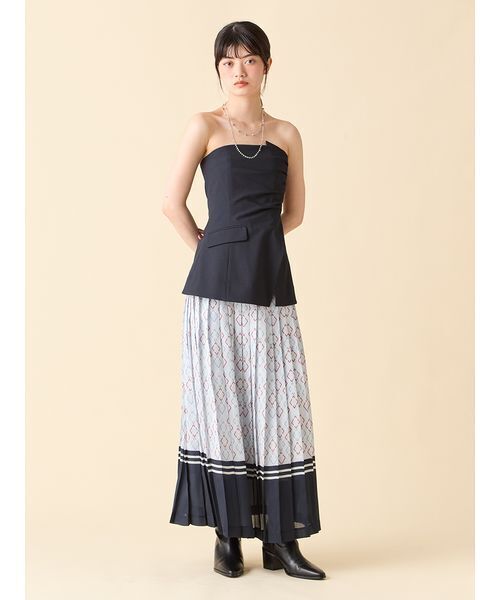 LILY BROWN（リリーブラウン）の「クラシカルパターンプリーツスカート（スカート・レディース・ボルドー/クリーム/ネイビー・1/0）」の6枚目の写真