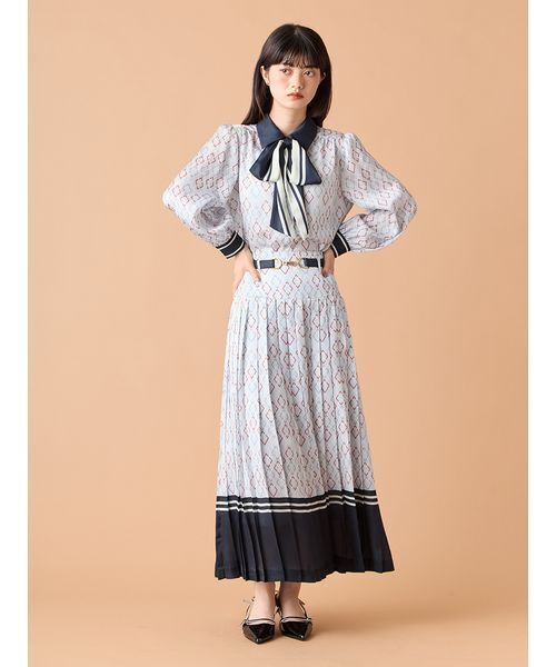 LILY BROWN（リリーブラウン）の「クラシカルパターンプリーツスカート（スカート・レディース・ボルドー/クリーム/ネイビー・1/0）」の7枚目の写真