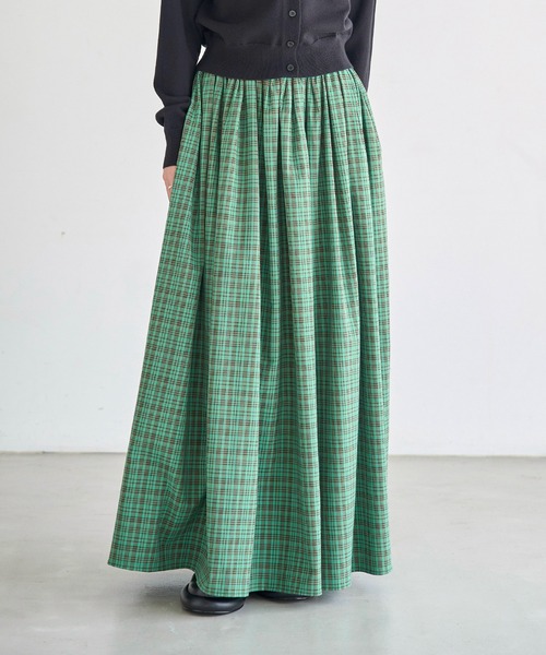 セール】ハイウエストチェックフレアスカート（スカート）｜meilmada
