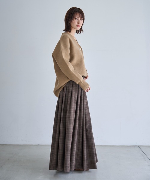 meilmada(メイルマダ)の「ハイウエストチェックフレアスカート(スカート・レディース・グリーン/ブラウン・MEDIUM/SMALL)」の14枚目の写真