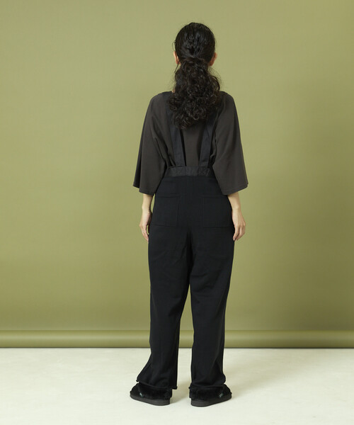 Freada（フリーダ）の「Freada/フリーダ ニット ミリタリーサロペット/ニット ミリタリー パンツ（サロペット/オーバーオール・レディース・オリーブ/ブラック・ONE SIZE）」の4枚目の写真