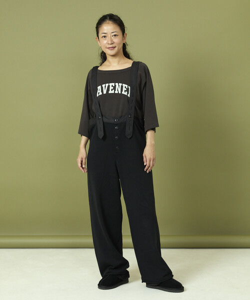 Freada（フリーダ）の「Freada/フリーダ ニット ミリタリーサロペット/ニット ミリタリー パンツ（サロペット/オーバーオール・レディース・オリーブ/ブラック・ONE SIZE）」の15枚目の写真