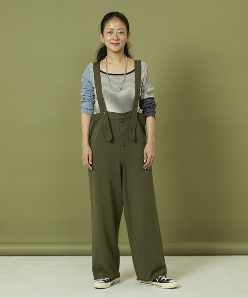 Freada（フリーダ）の「Freada/フリーダ ニット ミリタリーサロペット/ニット ミリタリー パンツ（サロペット/オーバーオール・レディース・オリーブ/ブラック・ONE SIZE）」の17枚目の写真