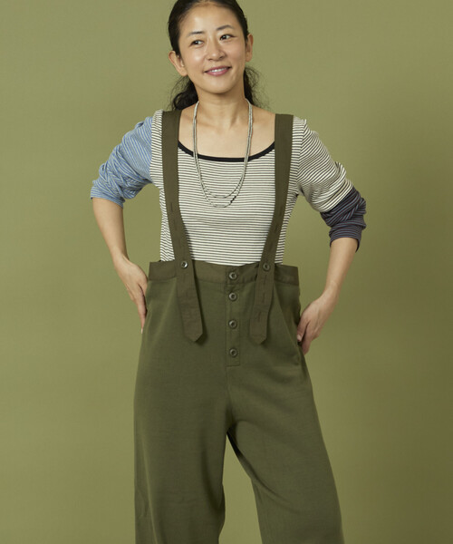 Freada（フリーダ）の「Freada/フリーダ ニット ミリタリーサロペット/ニット ミリタリー パンツ（サロペット/オーバーオール・レディース・オリーブ/ブラック・ONE SIZE）」の20枚目の写真