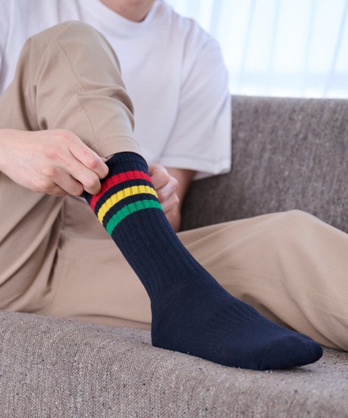 Arnold Palmer(アーノルドパーマー)の「パーマーライン クルーソックス(ソックス/靴下・レディース・ホワイト/ネイビー・23-25cm/25-27CM)」の4枚目の写真