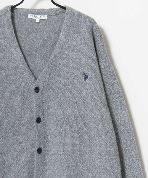 U.S. POLO ASSN.(ユーエスポロアッスン)の「U.S. POLO ASSN./ユーエスポロアッスン オーバーサイズ メランジニット ロゴ ワンポイント刺繍 カーディガン/レディース メンズ(カーディガン/ボレロ・メンズ・ネイビー/オートミール/ブラック/グレー・LL/L/M)」の3枚目の写真