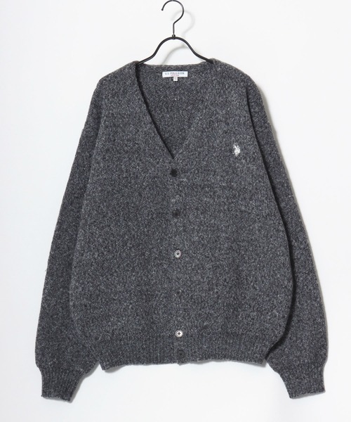 U.S. POLO ASSN.(ユーエスポロアッスン)の「U.S. POLO ASSN./ユーエスポロアッスン オーバーサイズ メランジニット ロゴ ワンポイント刺繍 カーディガン/レディース メンズ(カーディガン/ボレロ・メンズ・ネイビー/オートミール/ブラック/グレー・LL/L/M)」の5枚目の写真