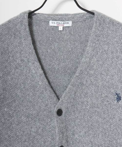 U.S. POLO ASSN.(ユーエスポロアッスン)の「U.S. POLO ASSN./ユーエスポロアッスン オーバーサイズ メランジニット ロゴ ワンポイント刺繍 カーディガン/レディース メンズ(カーディガン/ボレロ・メンズ・ネイビー/オートミール/ブラック/グレー・LL/L/M)」の10枚目の写真