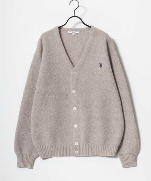 U.S. POLO ASSN.(ユーエスポロアッスン)の「U.S. POLO ASSN./ユーエスポロアッスン オーバーサイズ メランジニット ロゴ ワンポイント刺繍 カーディガン/レディース メンズ(カーディガン/ボレロ・メンズ・ネイビー/オートミール/ブラック/グレー・LL/L/M)」の7枚目の写真